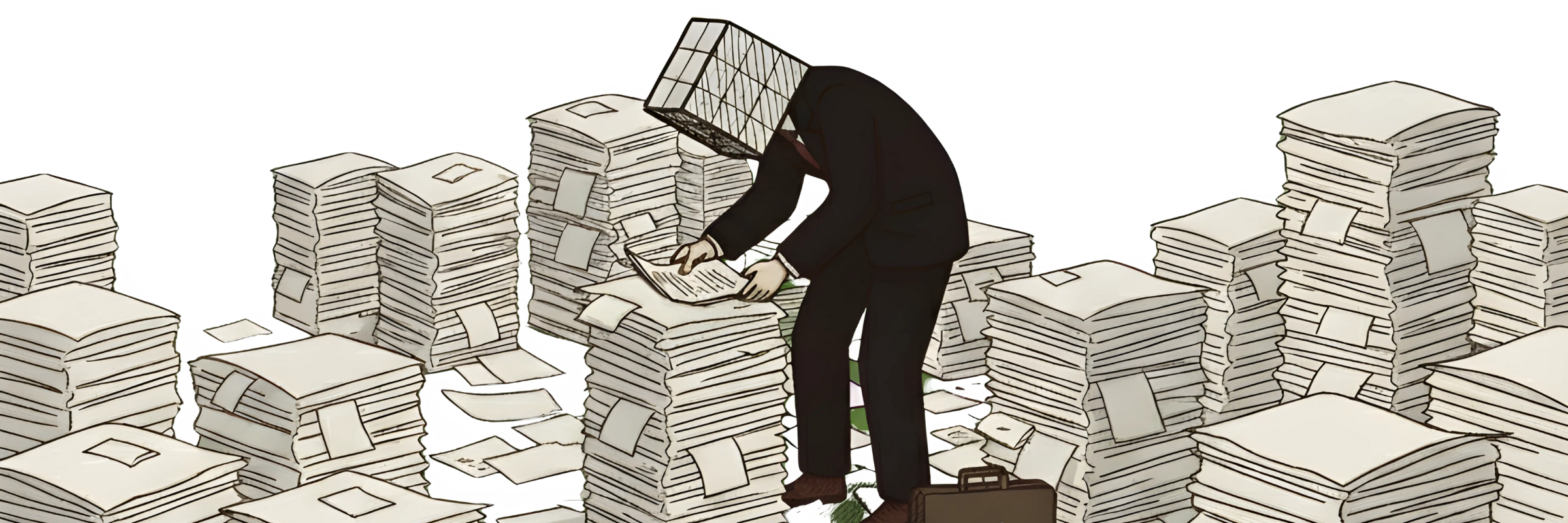 Analogous consultant working at a retro computer